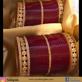 Maroon Bridal Choora / Bangles Set