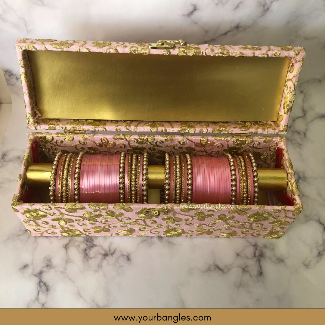 Pink Ombre Bridal Choora / Bangles Set + FREE Pink Bangle Box