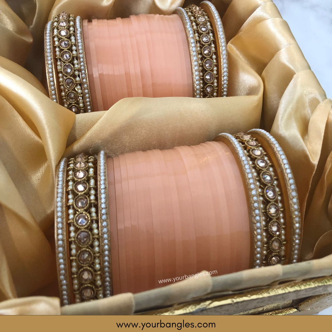 Peach Bridal Choora / Bangles Set