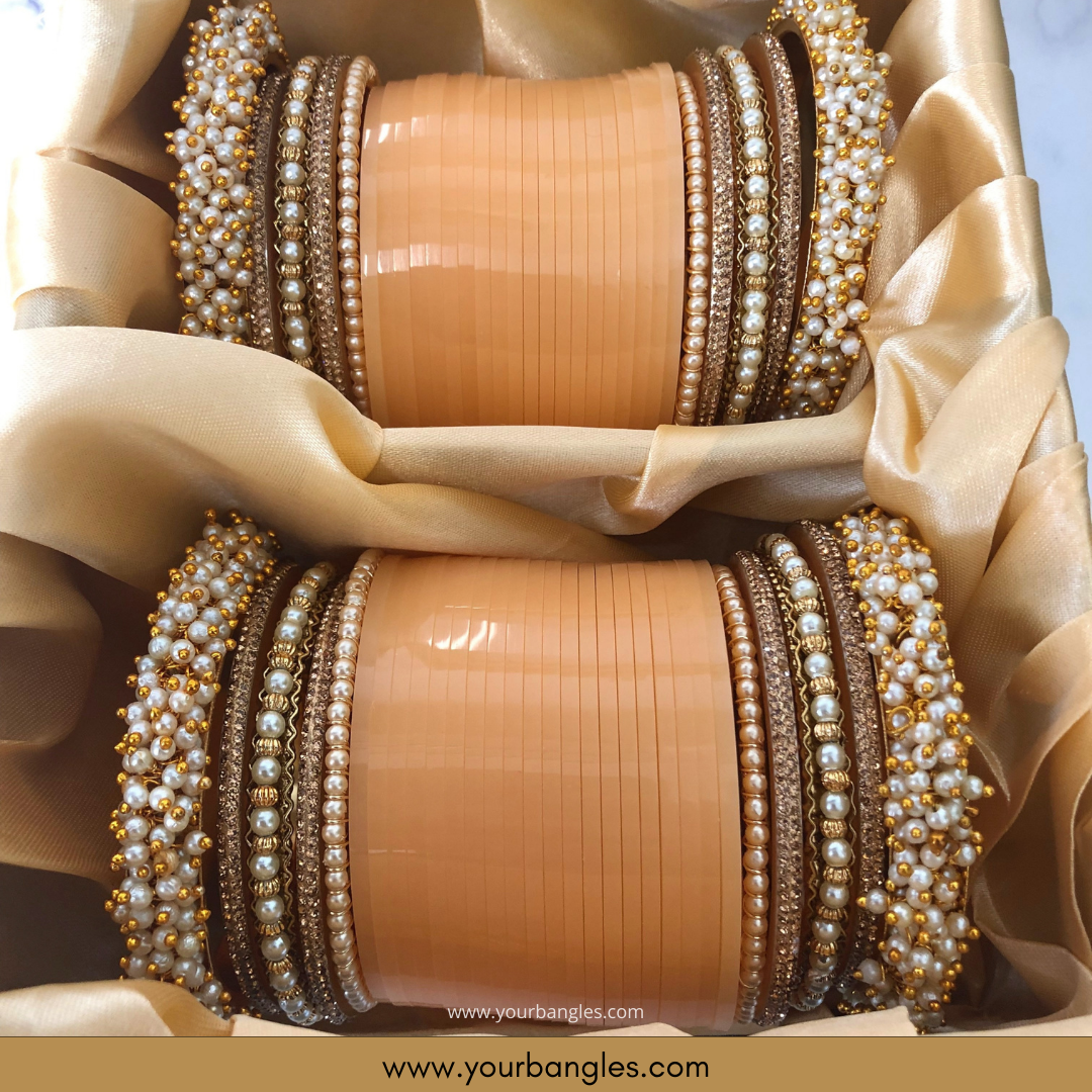 Peach Bridal Choora / Bangles Set