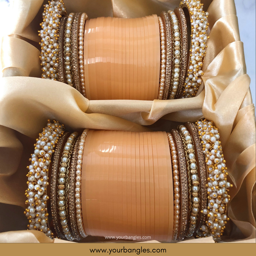 Peach Bridal Choora / Bangles Set