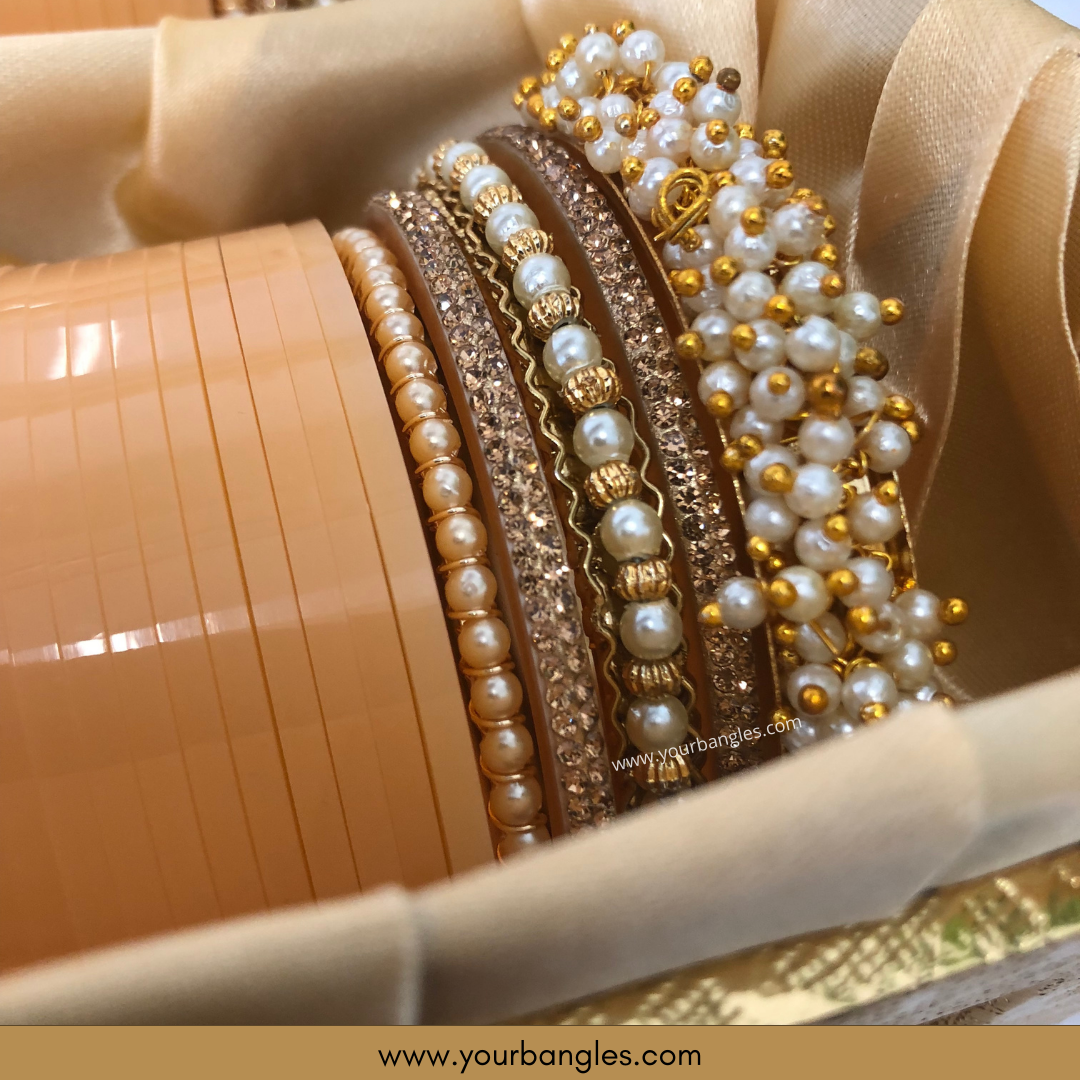 Peach Bridal Choora / Bangles Set