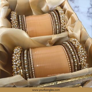 Peach Bridal Choora / Bangles Set