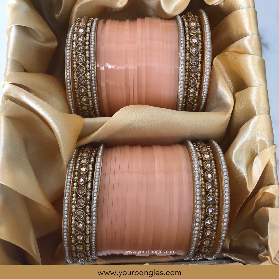 Peach Bridal Choora / Bangles Set