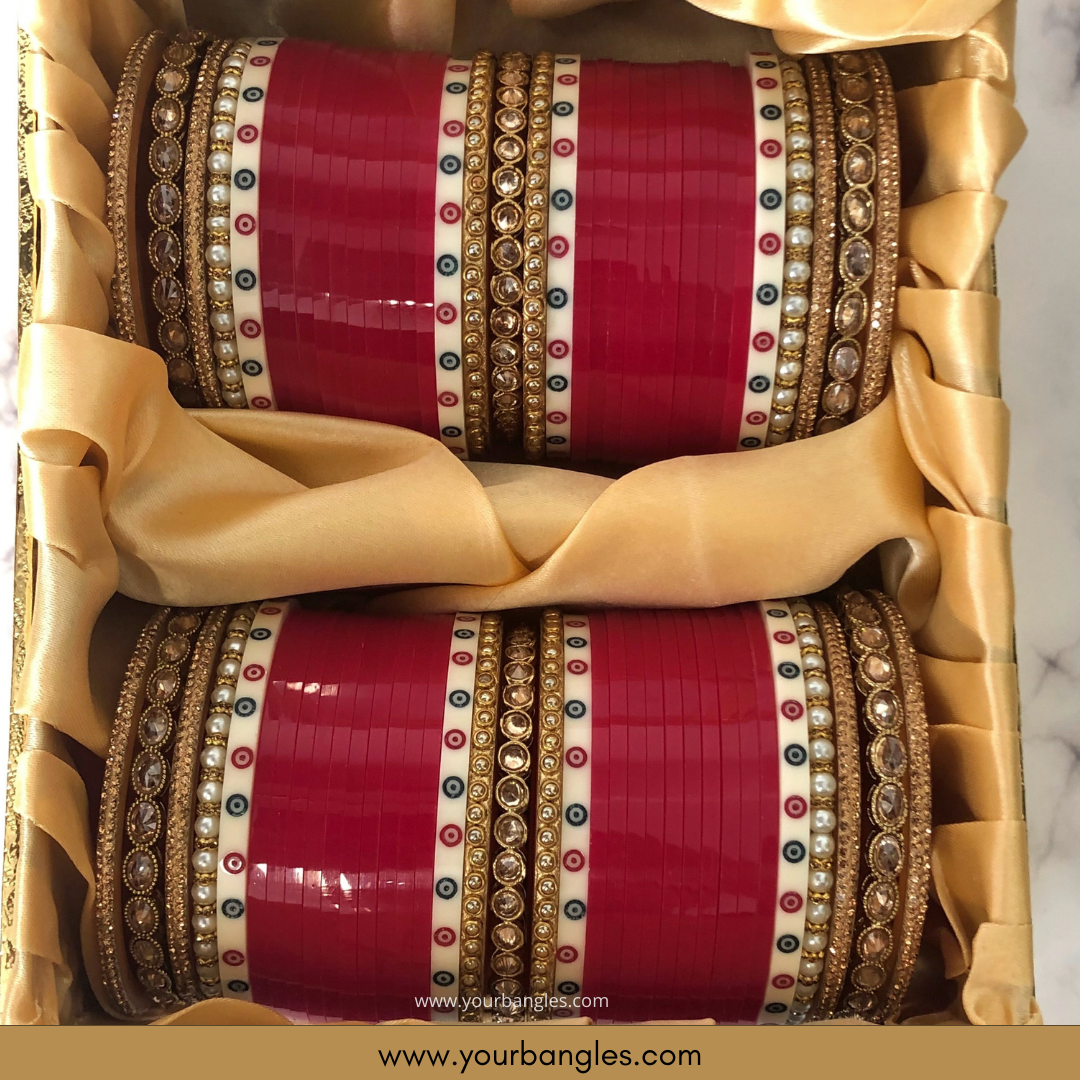 Gagri Pink Tone Choora / Bangles Set