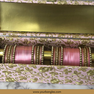 Pink Ombre Bridal Choora / Bangles Set + FREE Pink Bangle Box