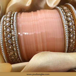 Peach Bridal Choora / Bangles Set