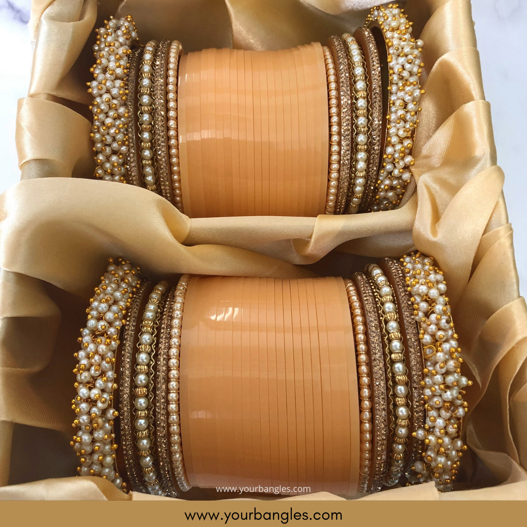 Peach Bridal Choora / Bangles Set