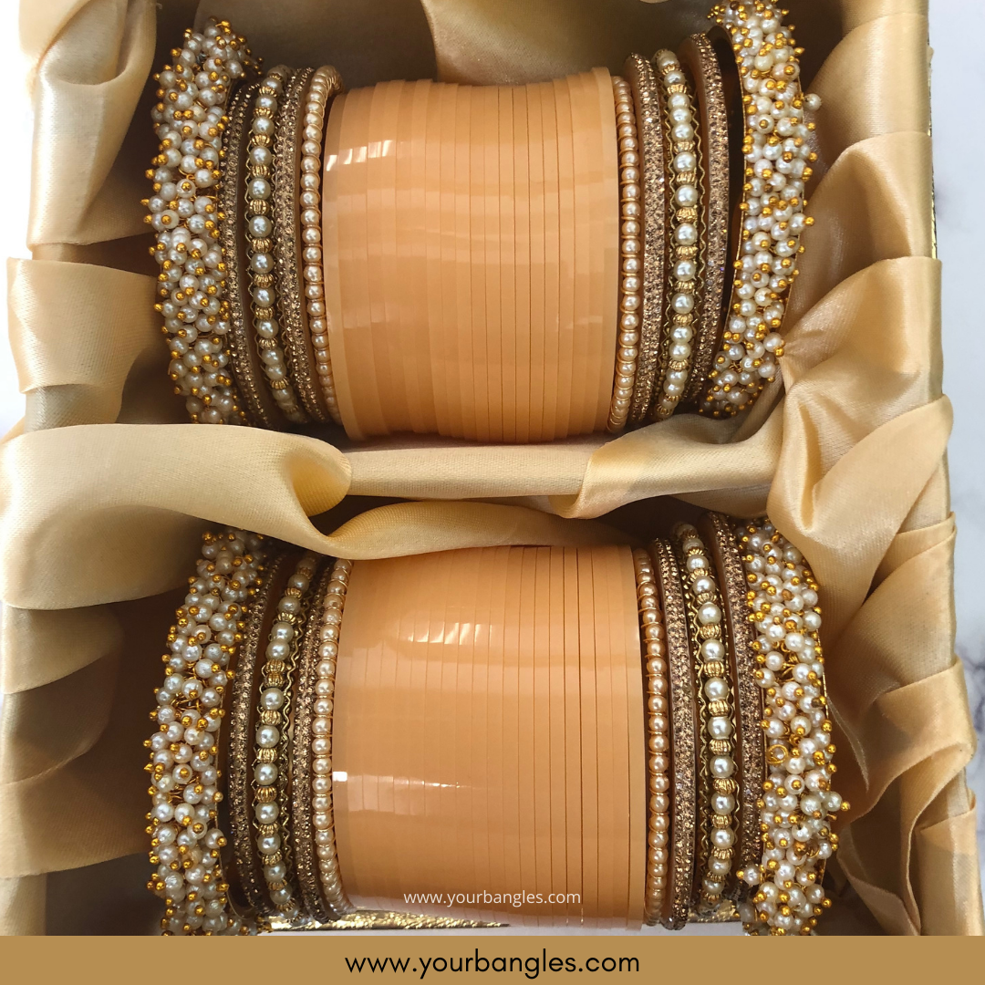 Peach Bridal Choora / Bangles Set