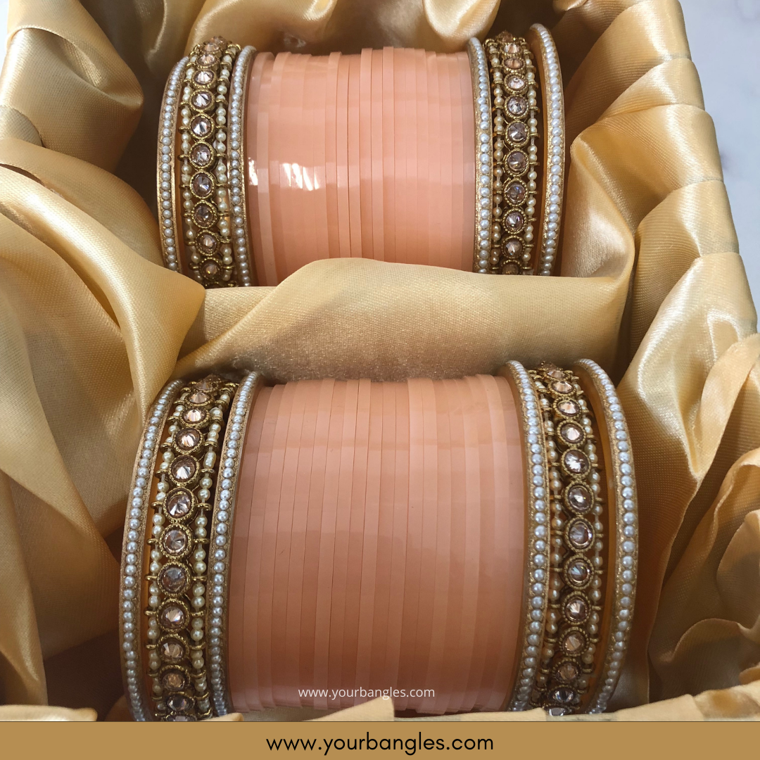 Peach Bridal Choora / Bangles Set