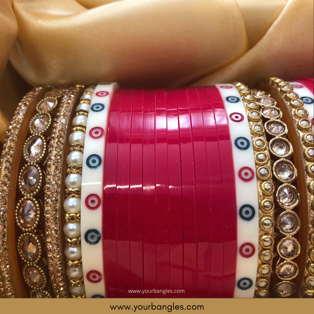 Gagri Pink Tone Choora / Bangles Set