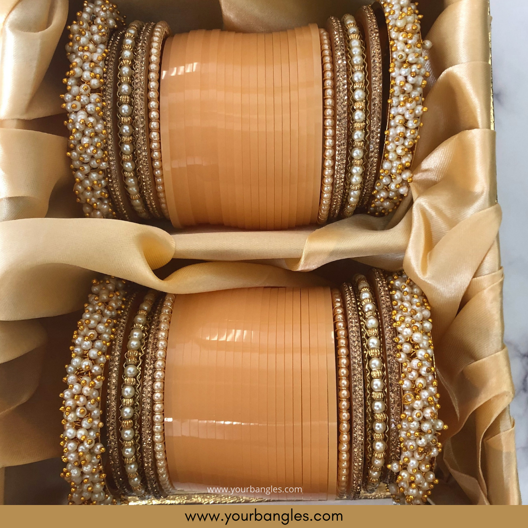 Peach Bridal Choora / Bangles Set