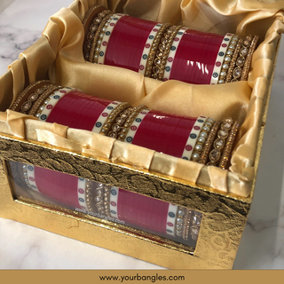 Gagri Pink Tone Choora / Bangles Set