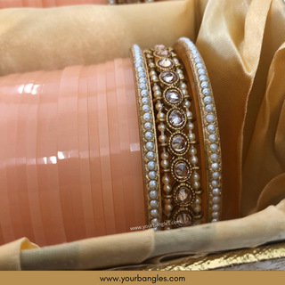 Peach Bridal Choora / Bangles Set