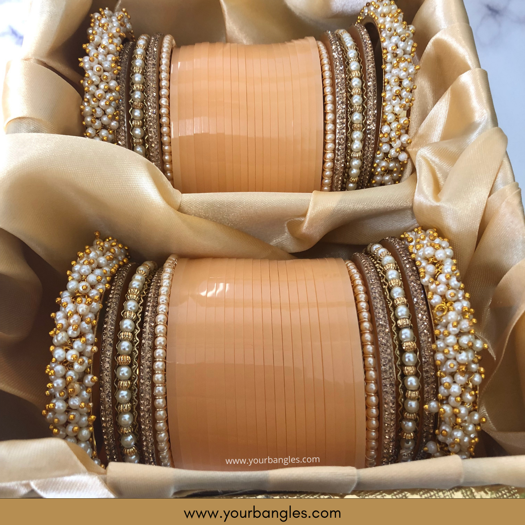 Peach Bridal Choora / Bangles Set