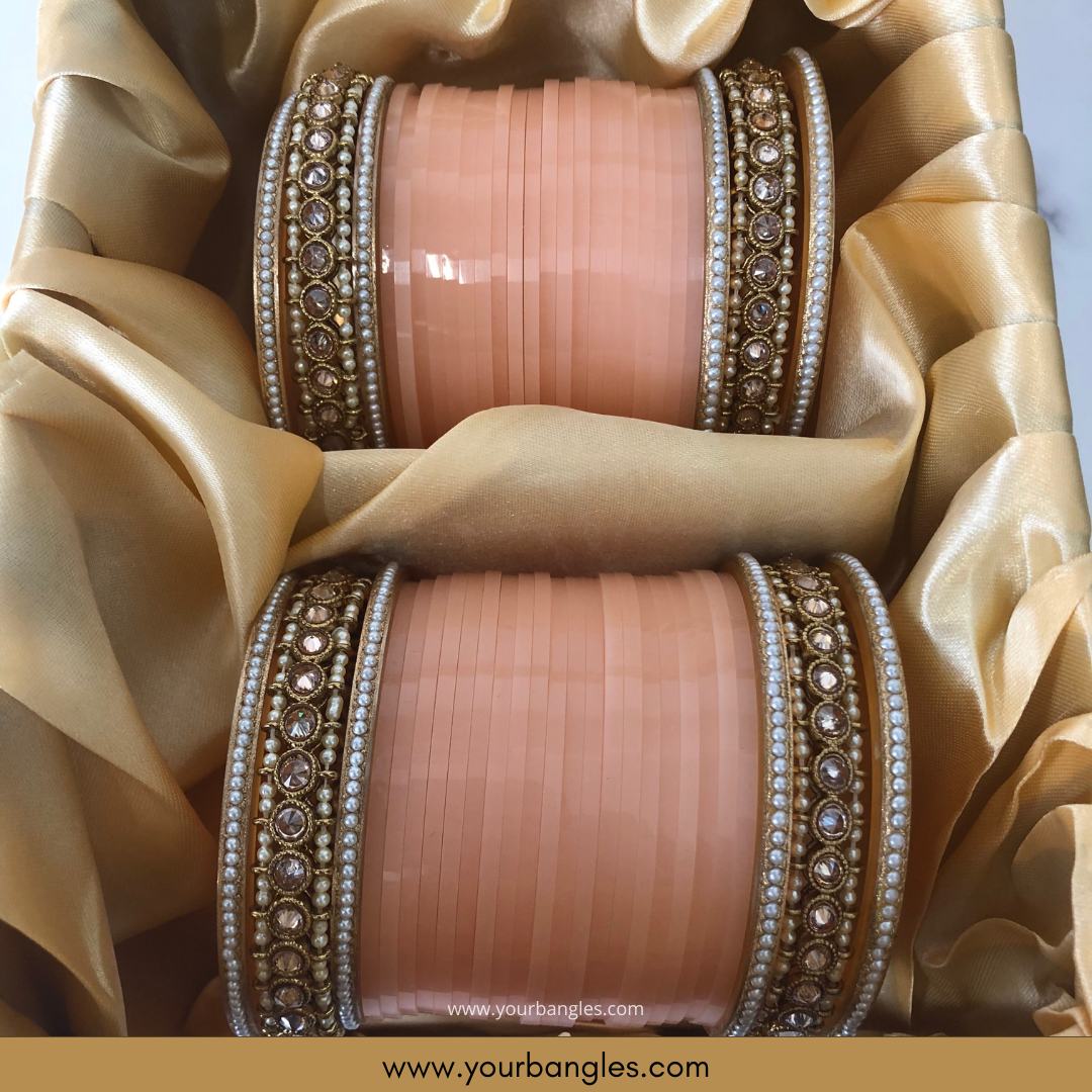 Peach Bridal Choora / Bangles Set