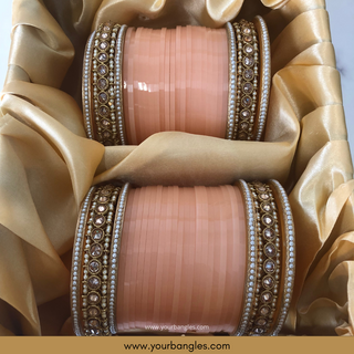 Peach Bridal Choora / Bangles Set