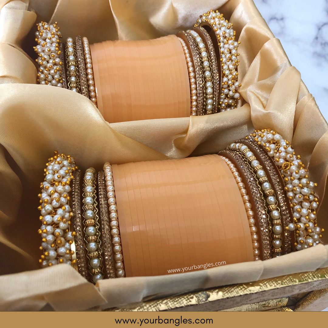 Peach Bridal Choora / Bangles Set