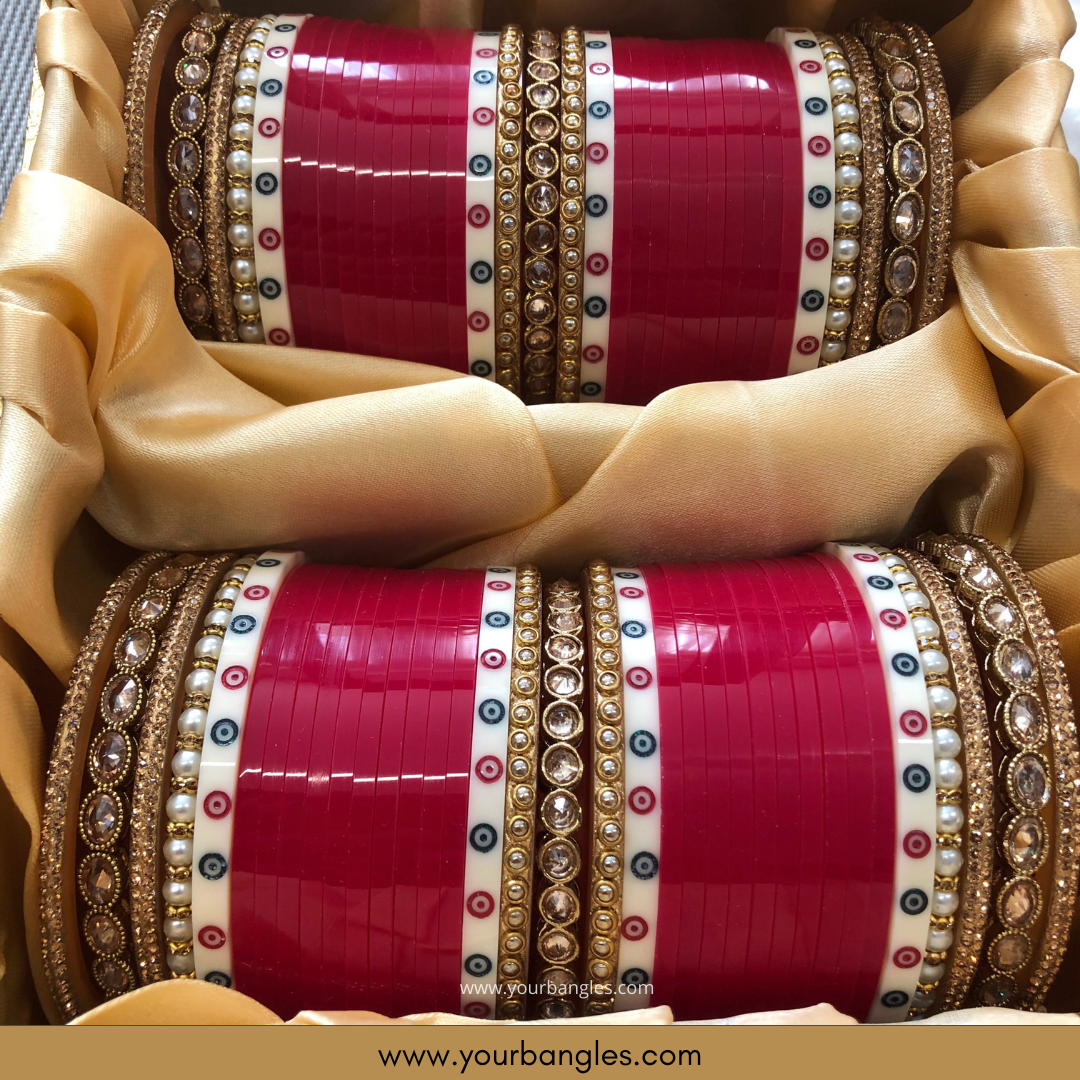 Gagri Pink Tone Choora / Bangles Set