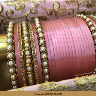 Pink Ombre Bridal Choora / Bangles Set + FREE Pink Bangle Box