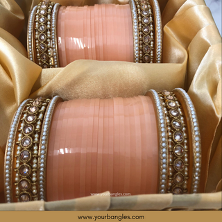 Peach Bridal Choora / Bangles Set