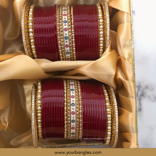 Maroon Bridal Choora / Bangles Set