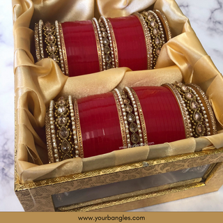 Red Bridal Choora / Bangles Set