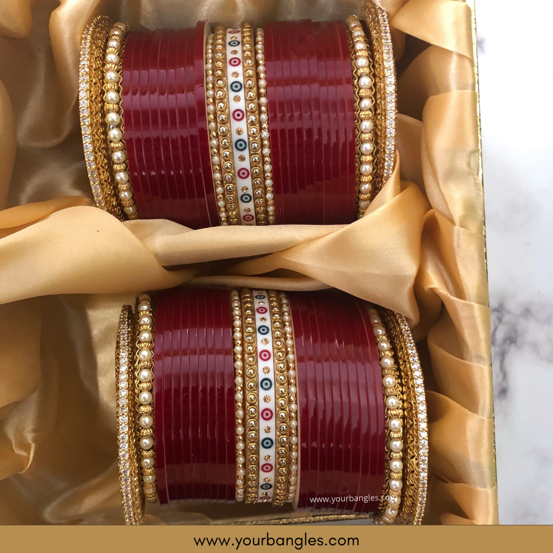 Maroon Bridal Choora / Bangles Set