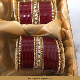 Maroon Bridal Choora / Bangles Set