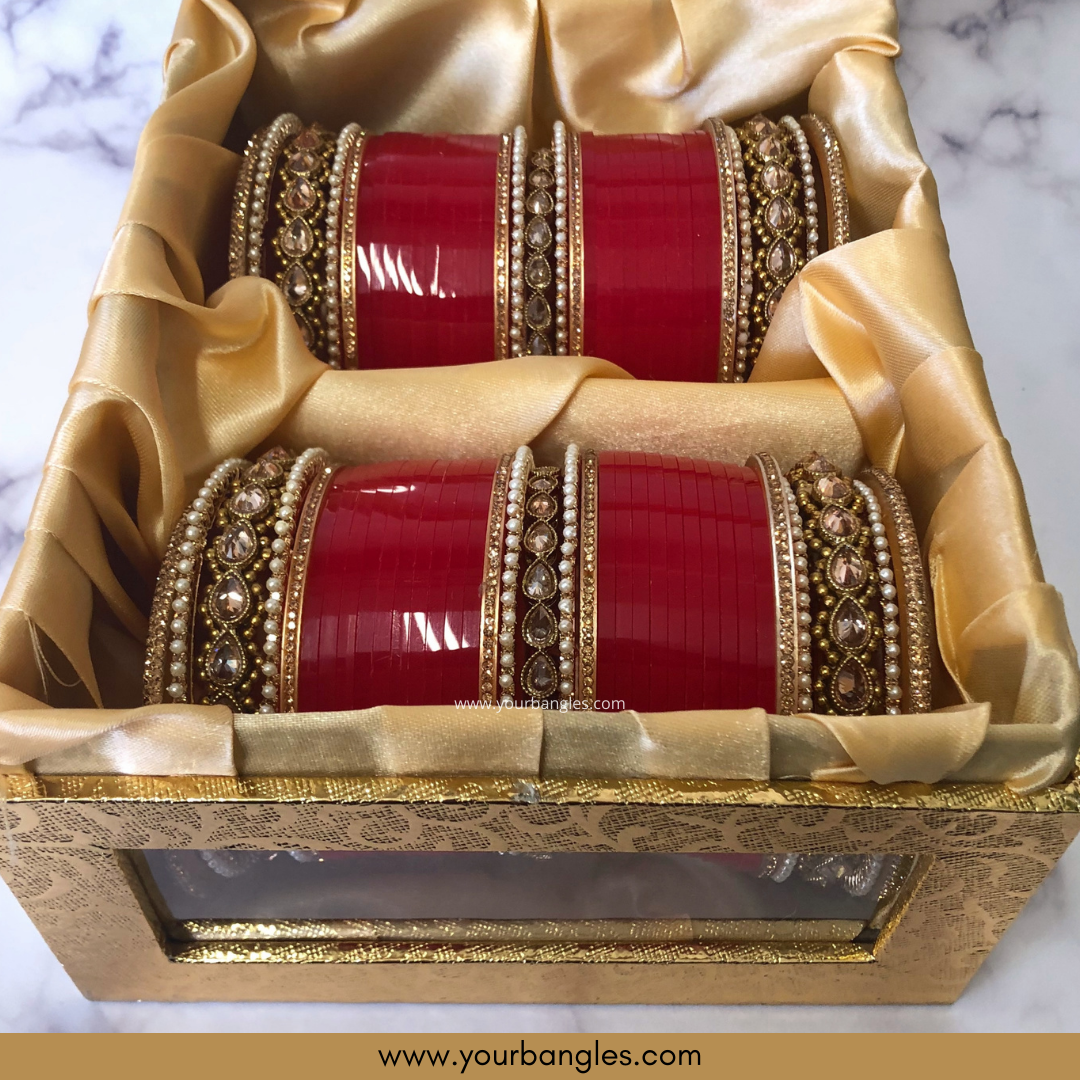 Red Bridal Choora / Bangles Set