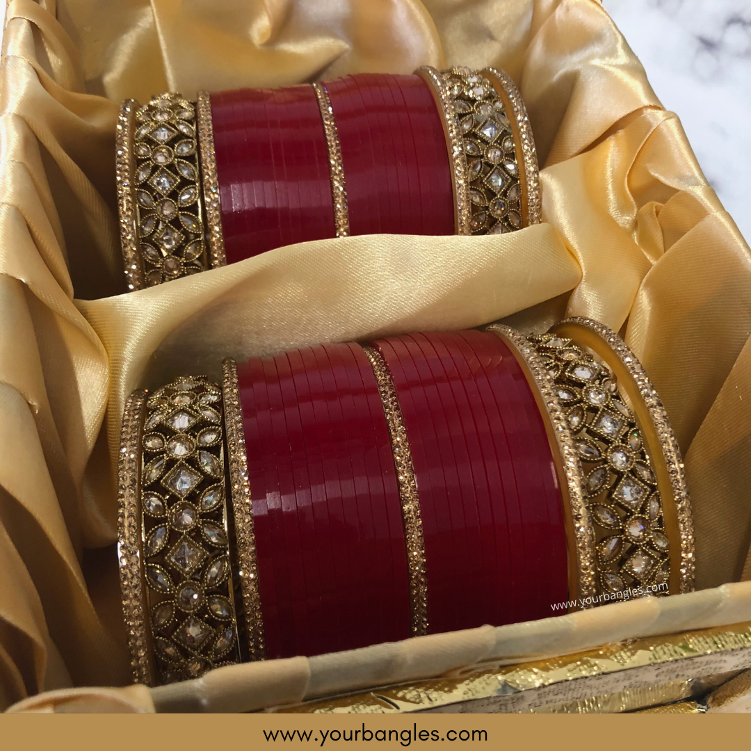 Red Bridal Choora / Bangles Set