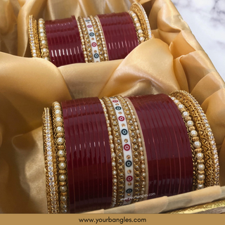 Maroon Bridal Choora / Bangles Set