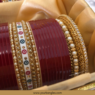 Maroon Bridal Choora / Bangles Set