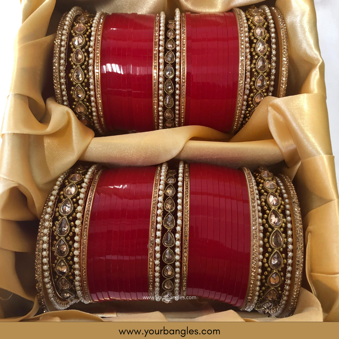 Red Bridal Choora / Bangles Set