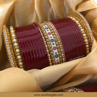 Maroon Bridal Choora / Bangles Set