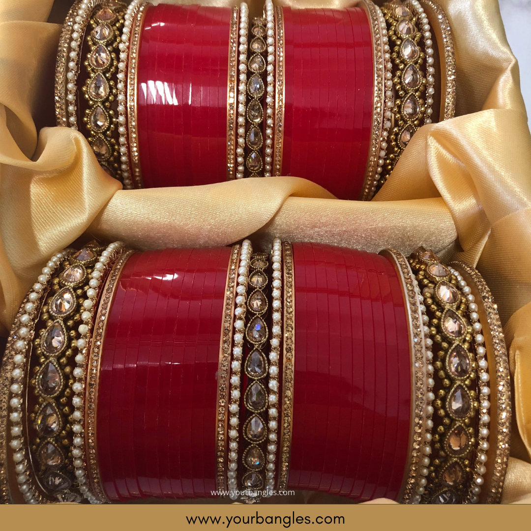 Red Bridal Choora / Bangles Set