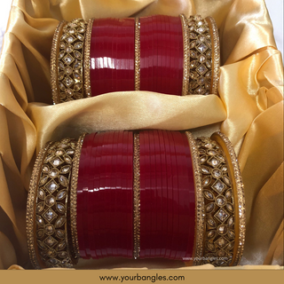 Red Bridal Choora / Bangles Set