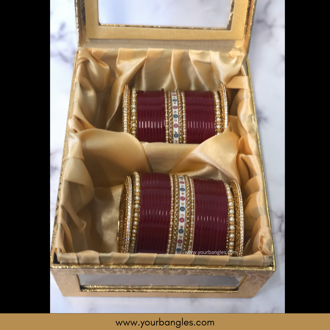 Maroon Bridal Choora / Bangles Set