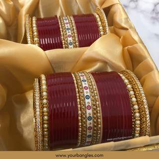 Maroon Bridal Choora / Bangles Set