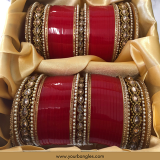 Red Bridal Choora / Bangles Set