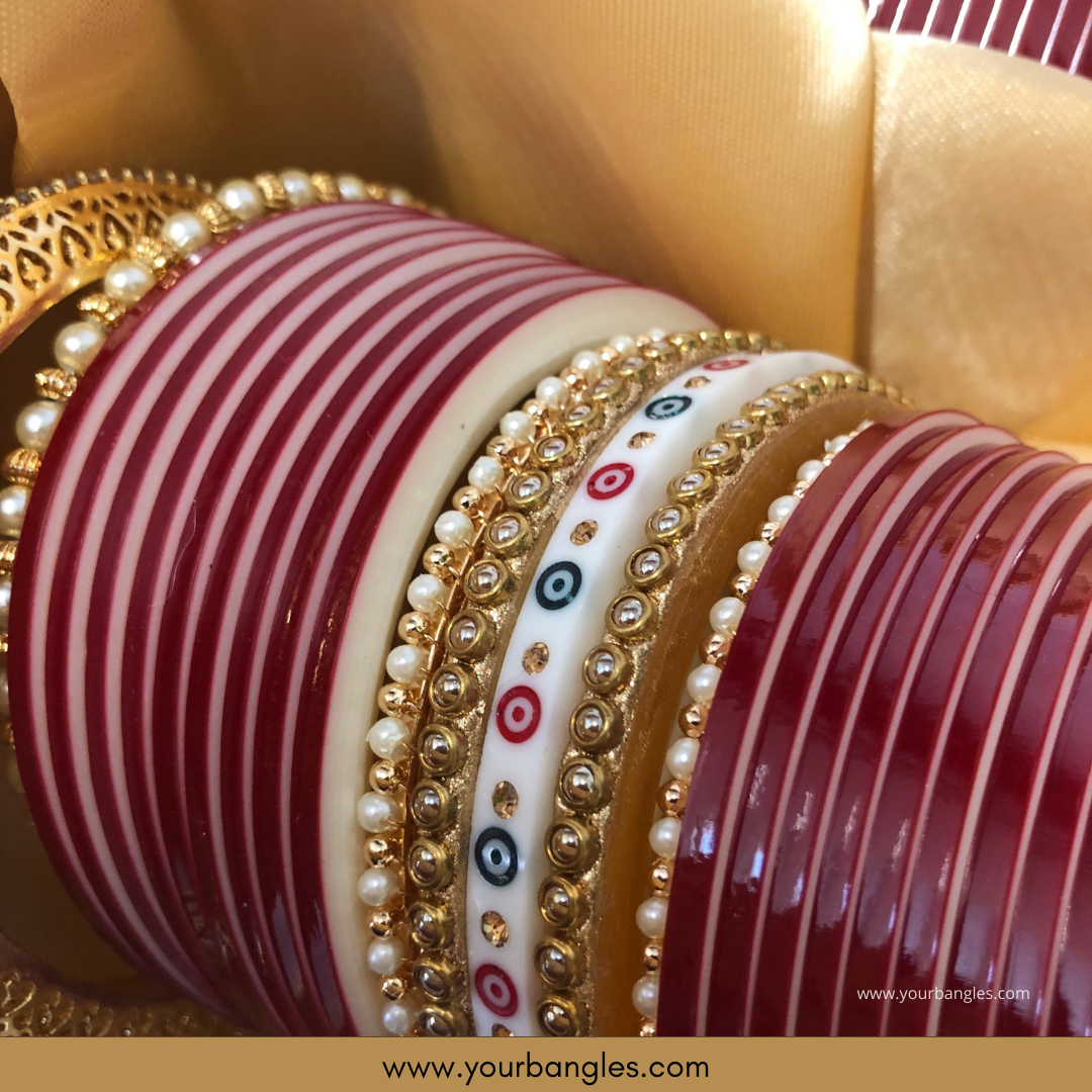 Maroon Bridal Choora / Bangles Set