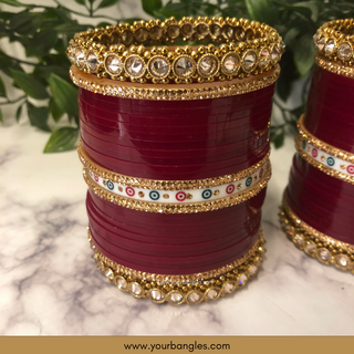 Maroon Bridal Choora / Bangles Set