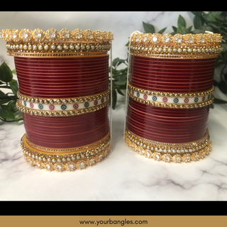 Maroon Bridal Choora / Bangles Set