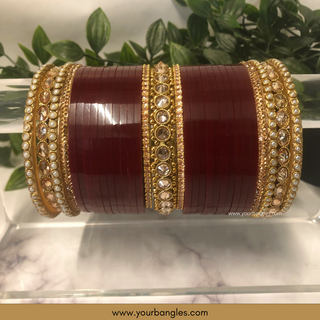 Maroon Bridal Choora / Bangles Set