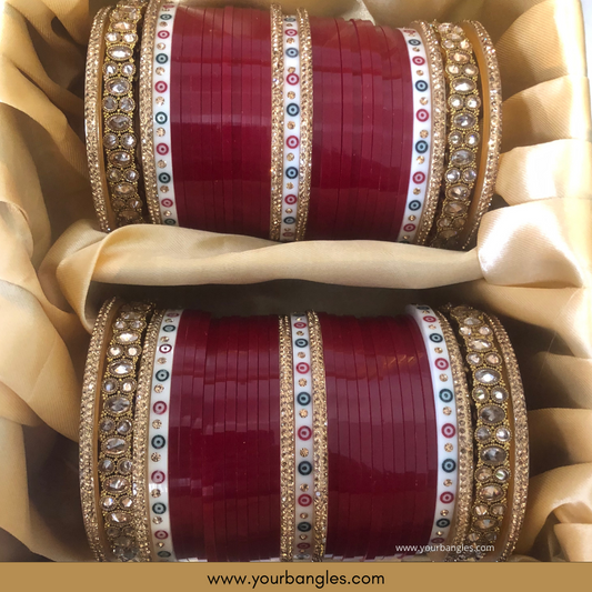 Maroon Bridal Choora / Bangles Set