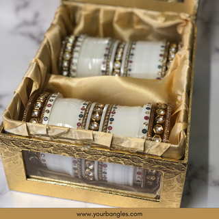 White Kundan Bridal Choora / Bangles Set