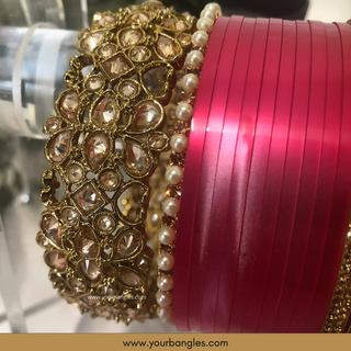 Pink Ombre Bridal Choora / Bangles Set