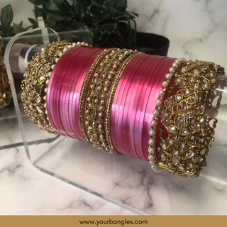 Pink Ombre Bridal Choora / Bangles Set