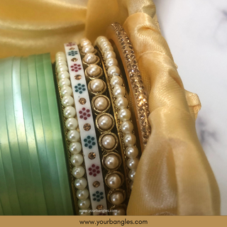 Mint Ombre Bridal Choora / Bangles Set