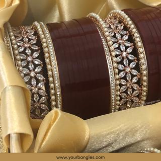 Rose Gold Bridal Choora / Bangles Set